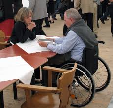 Person with disability studying